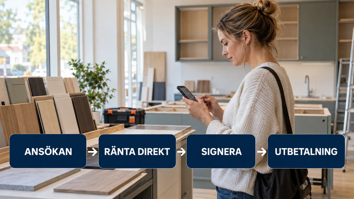 Fyra steg hos SBAB från ansökan och personlig ränta till signering och utbetalning